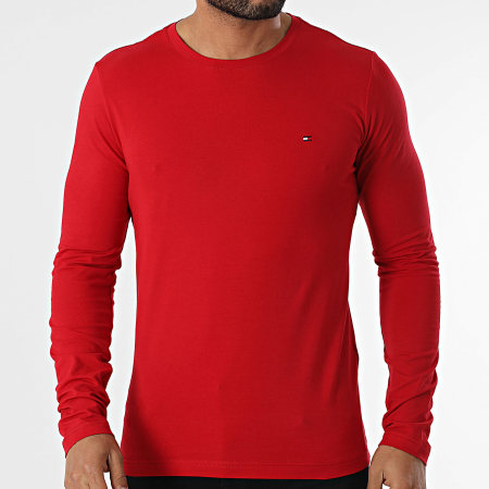 Tommy Hilfiger - Tee Shirt Manches Longues Slim 0804 Rouge