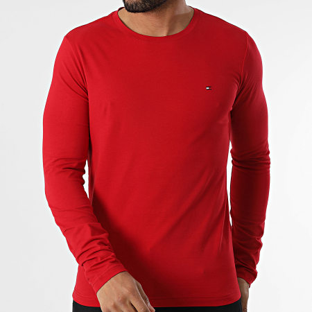 Tommy Hilfiger - Tee Shirt Manches Longues Slim 0804 Rouge
