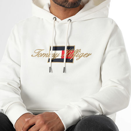 Tommy Hilfiger - Sweat Capuche Icon Gold 1502 Blanc