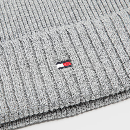 Tommy Hilfiger - Gorro Algodón Pima Bandera 2796 Gris