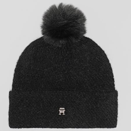 Tommy Hilfiger - Bonnet Femme Pom Pom 8178 Noir