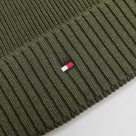 Tommy Hilfiger - Bonnet Flag Pima Cotton Beanie 2796 Vert Kaki