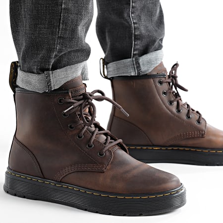 ? Dr. Martens ? Men\'s Tan/Brown Leather Chukka Lace-Up Boots Warm tones. Tough build. The Lowell Chukka Moc Toe Leather  main image 4