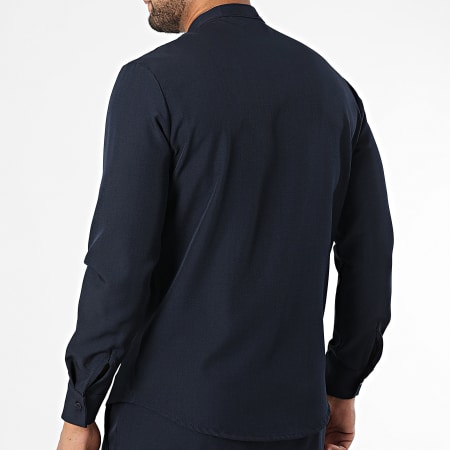 Frilivin - Ensemble Chemise Manches Longues Et Pantalon Habillé 170 Bleu Marine