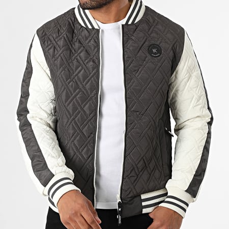 Kymaxx - Veste Teddy Gris Anthracite Beige