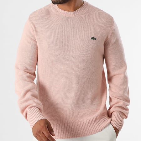 Lacoste - Pull Classic Fit Logo Brodé Crocodile Rose
