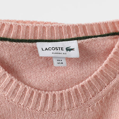 Lacoste - Pull Classic Fit Logo Brodé Crocodile Rose