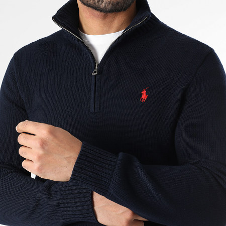 Polo Ralph Lauren - Pull Col Zippé Original Player Bleu Marine