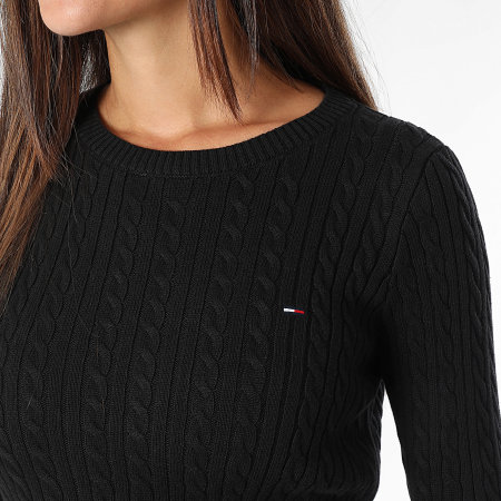 Tommy Jeans - Pull Femme Cable Essential 2165 Noir