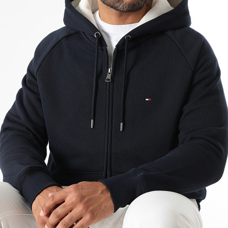 Tommy Hilfiger - Sweat Zippé Capuche Teddy Lined 0418 Bleu Marine