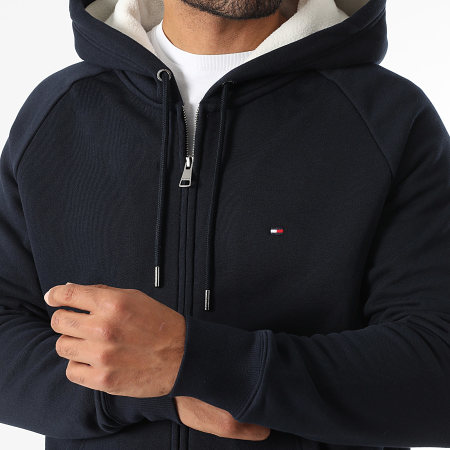 Tommy Hilfiger - Sweat Zippé Capuche Teddy Lined 0418 Bleu Marine