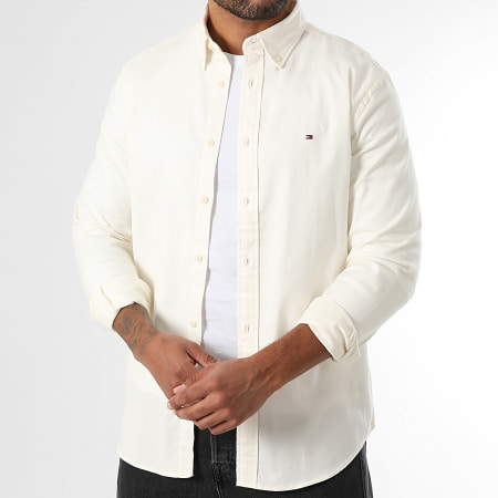 Tommy Hilfiger - Chemise Manches Longues Flex Flannel Solid 0469 Beige Clair