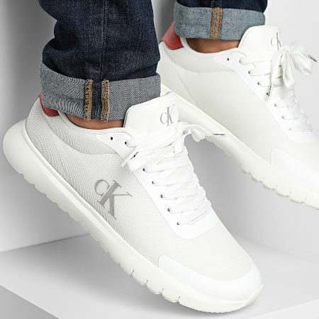 Calvin Klein - Baskets 3 Eva Runner Mesh 1264 Bright White Burnt Sienna
