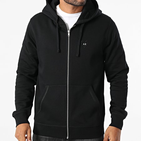 Luxury Lovers - Sweat Zippé Capuche Black Heart Embroidery Noir