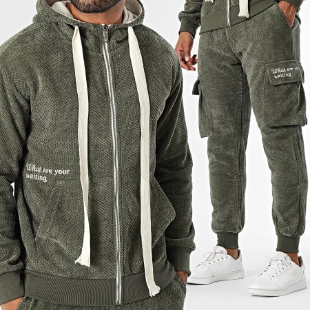 Survêtement Homme 2 Pièces – Sweat Polaire Et Pantalon Cargo – Chaud, Confortable, Pour Sport Et Décontraction