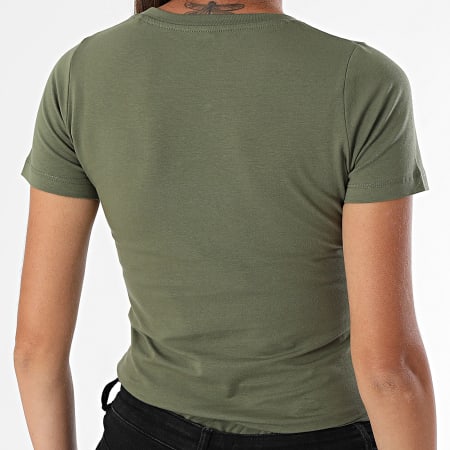 Pepe Jeans - Tee Shirt Slim Femme New Virginia PL505202 Vert Kaki