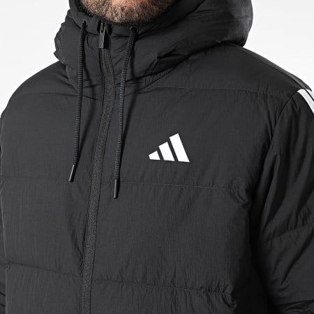 Adidas Sportswear - Doudoune Capuche A Bandes Essential 3 Stripes JM4165 Noir