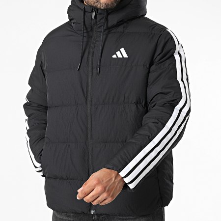 Adidas Sportswear - Doudoune Capuche A Bandes Essential 3 Stripes JM4165 Noir
