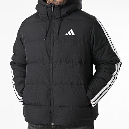Adidas Sportswear - Doudoune Capuche A Bandes Essential 3 Stripes JM4165 Noir