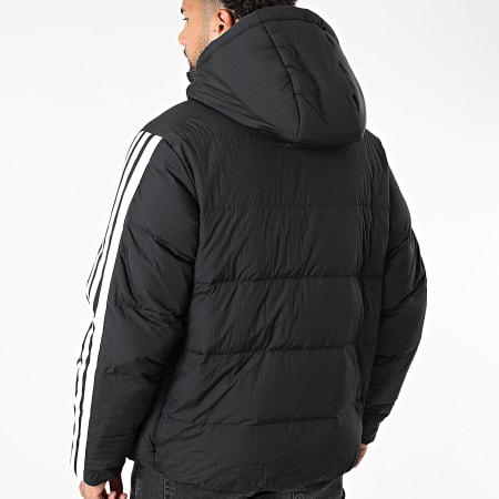 Adidas Sportswear - Doudoune Capuche A Bandes Essential 3 Stripes JM4165 Noir