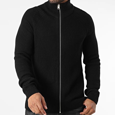 Jack And Jones - Cárdigan negro con cremallera