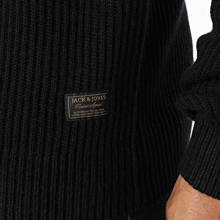 Jack And Jones - Cárdigan negro con cremallera