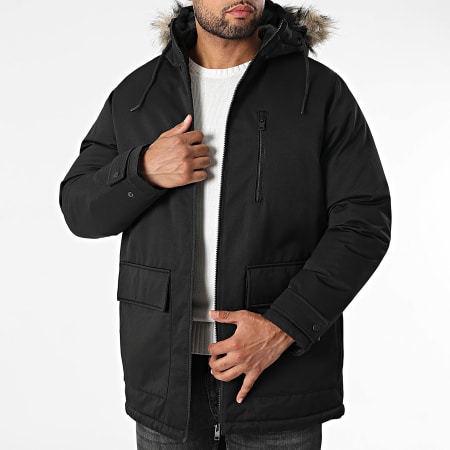 Jack And Jones - Parka Capuche Fourrure Charlie Noir