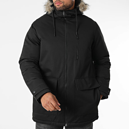 Jack And Jones - Parka Capuche Fourrure Charlie Noir