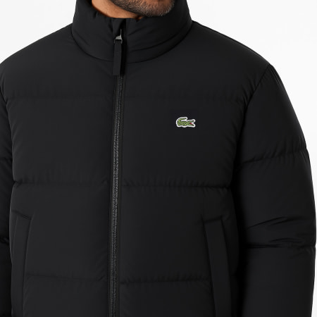 Lacoste - Doudoune Capuche Logo Brodé Crocodile Noir