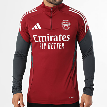 Adidas Sportswear - Tee Shirt Manches Longues Arsenal JJ1773 Bordeaux Gris Anthracite