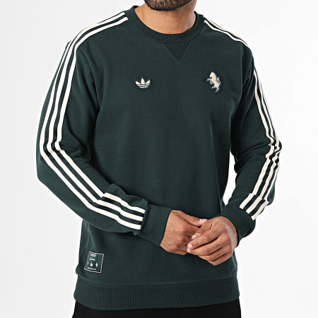 Adidas Sportswear - Sweat Crewneck A Bandes Juventus Icon JM9454 Vert Foncé