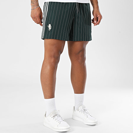 Adidas Originals - Short Jogging A Rayures Juventus Terrace Icons JM9469 Vert Foncé Beige