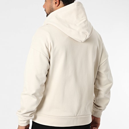 ADJ - Sweat Capuche Zippé Coeur Chic Beige Blanc