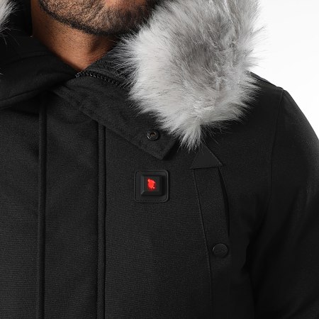 Comme Des Loups - Parka Fourrure Chauffante Slim Fit Chicago Noir Gris