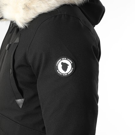 Comme Des Loups - Parka Fourrure Chauffante Slim Fit Chicago Noir Beige Clair