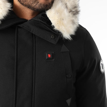 Comme Des Loups - Parka Fourrure Chauffante Slim Fit Chicago Noir Beige Clair