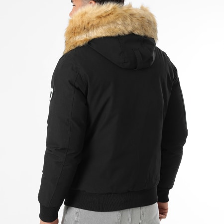 Comme Des Loups - Parka Fourrure Chauffante Slim Fit Chicago Noir Beige