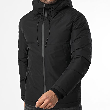 Jack And Jones - Parka negra con capucha Union