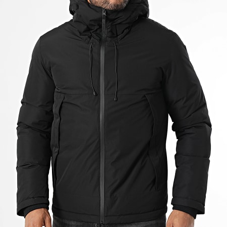 Jack And Jones - Parka negra con capucha Union