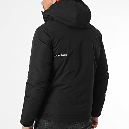 Jack And Jones - Parka negra con capucha Union