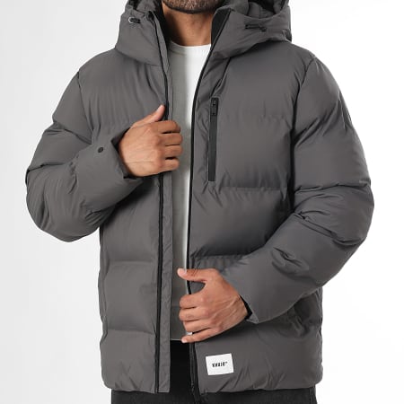 Khujo - Doudoune Capuche Zippée Silas 3 Gris Anthracite