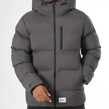 Khujo - Doudoune Capuche Zippée Silas 3 Gris Anthracite