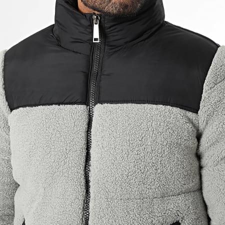 KZR - Doudoune Polaire Capuche 803 Gris Noir