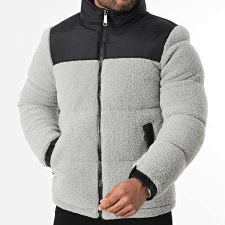 KZR - Doudoune Polaire Capuche 803 Gris Noir