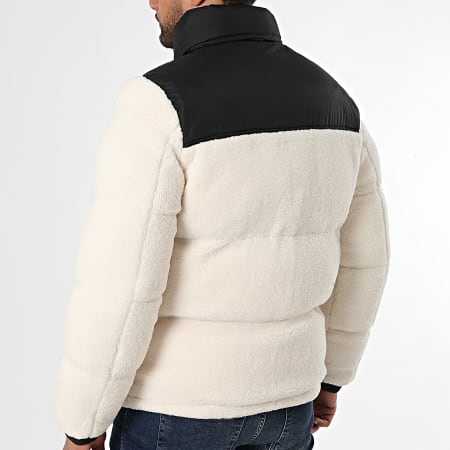 KZR - Doudoune Polaire Capuche 803 Beige Clair Noir