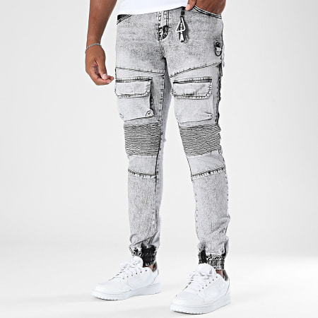 MTX - Pantalon Cargo Jean Slim 023 Gris Chiné