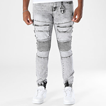 MTX - Pantalon Cargo Jean Slim 023 Gris Chiné