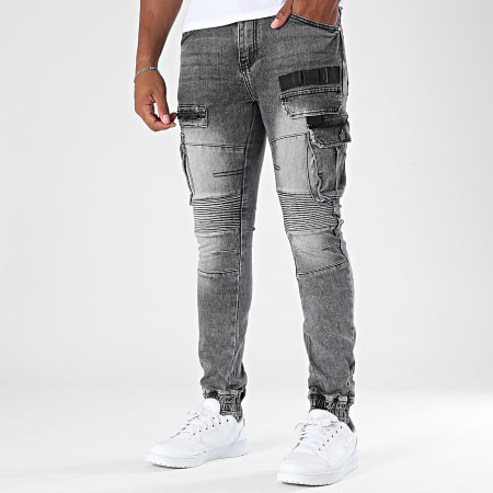 MTX - Pantalon Cargo Jean Slim 996 Gris Anthracite