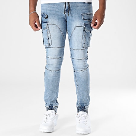 MTX - Pantalon Cargo Jean Slim 038 Bleu Denim