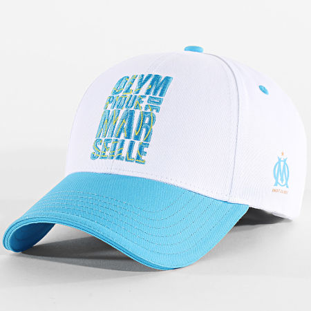 OM - Casquette Logo Fan M25019 Blanc Bleu Clair
